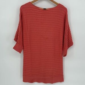 Ann Taylor Salmon Ribbed Knit Top Women’s Large Casual Lightweight
